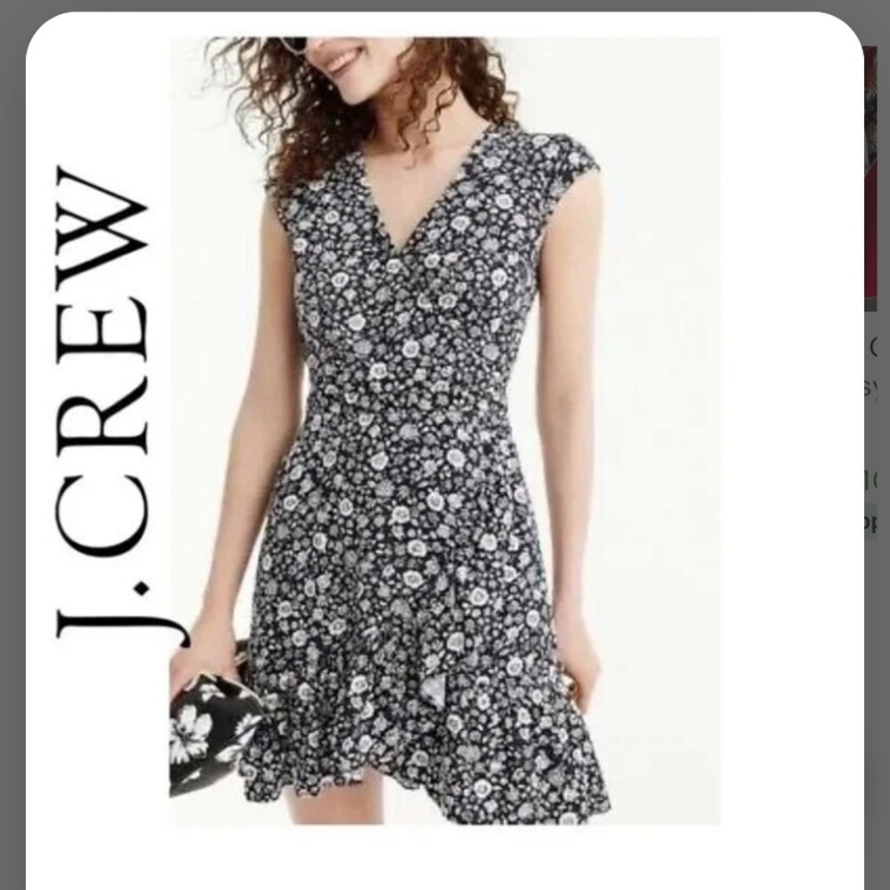 J. Crew Mercantile Ditsy Floral Print Ruffle Faux Wrap Dress XS
